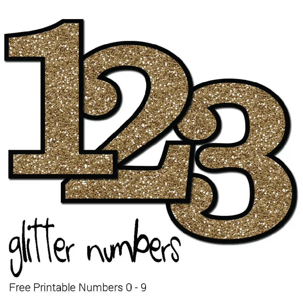Free Printable Glitter Numbers