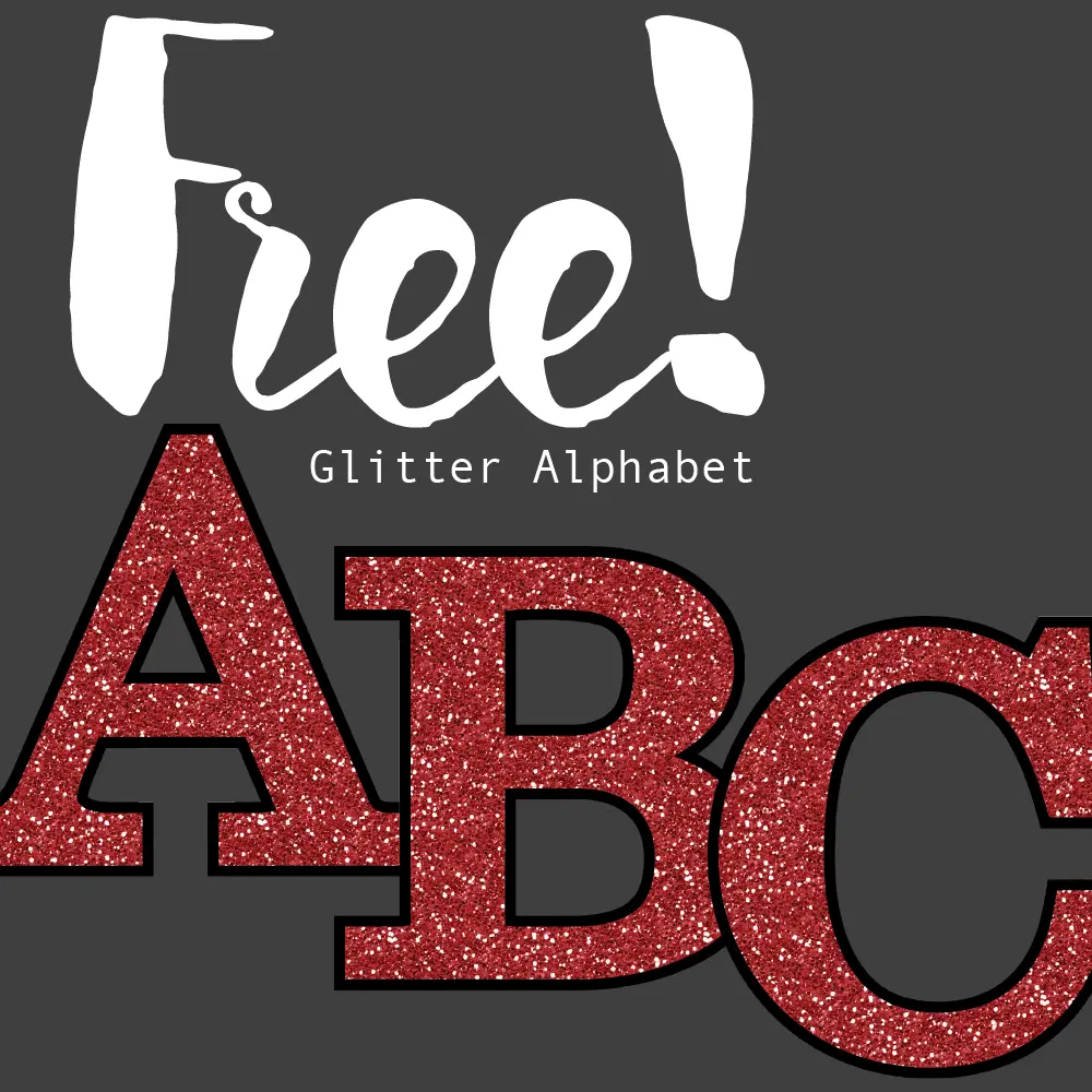 Free Printable Red Glitter Alphabet