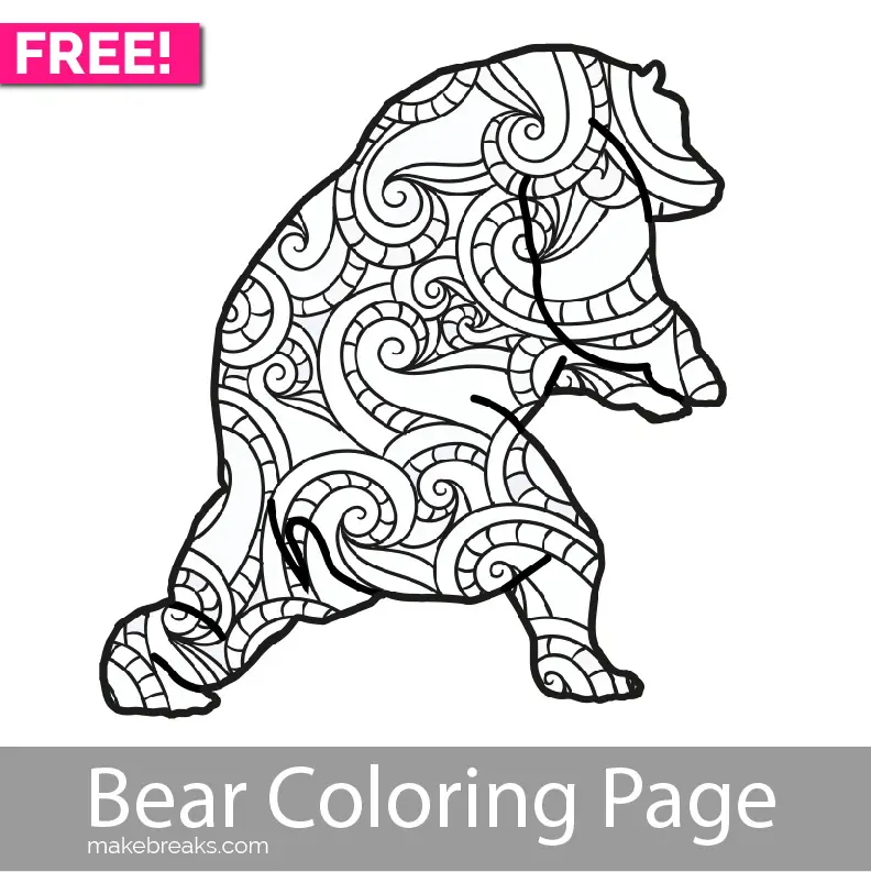 Free Printable Bear Coloring Page