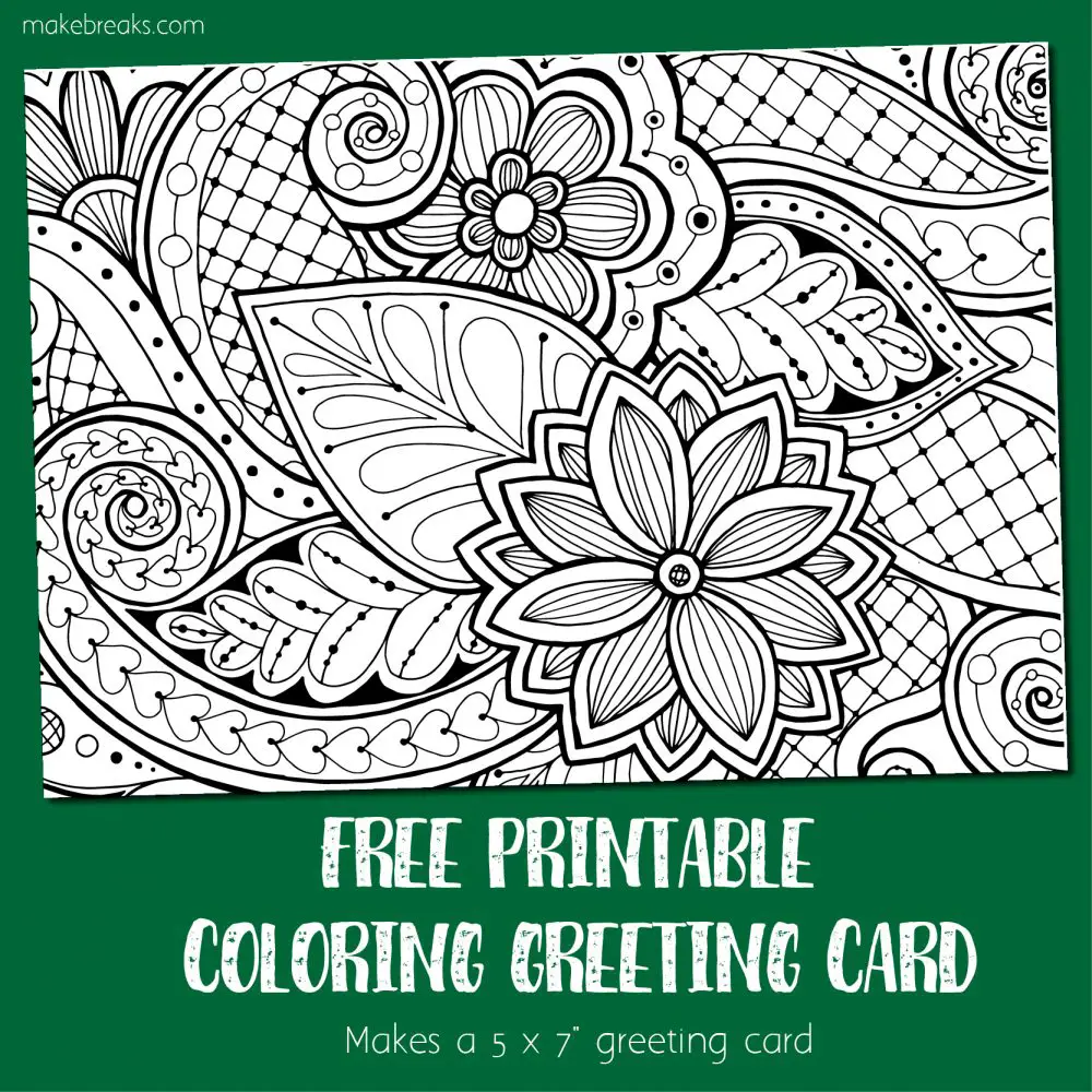 Coloring Card 2 – Greeting Card to Color
