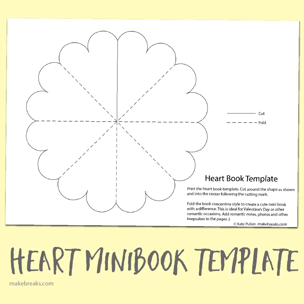 Free Heart Minibook Template