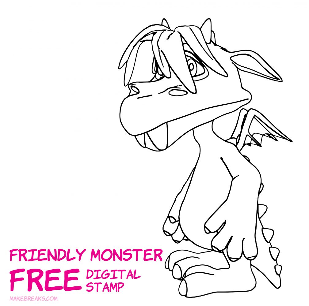 Friendly MonsterFree Digital Stamp