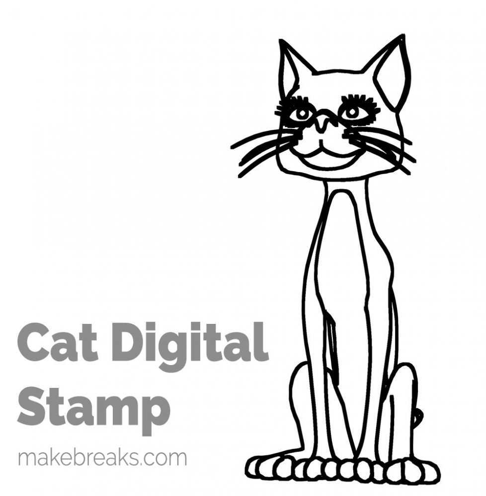 Cat Free Digital Stamp