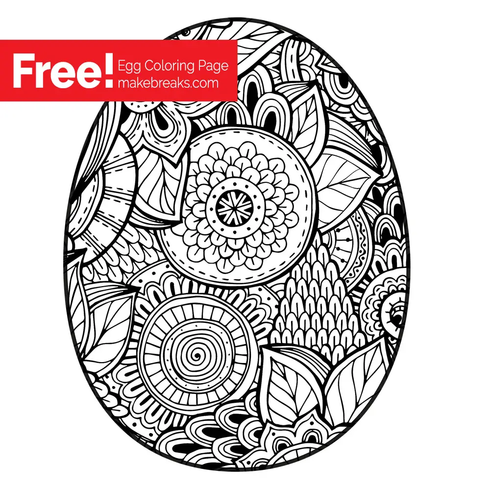 Free Easter Egg Coloring Page