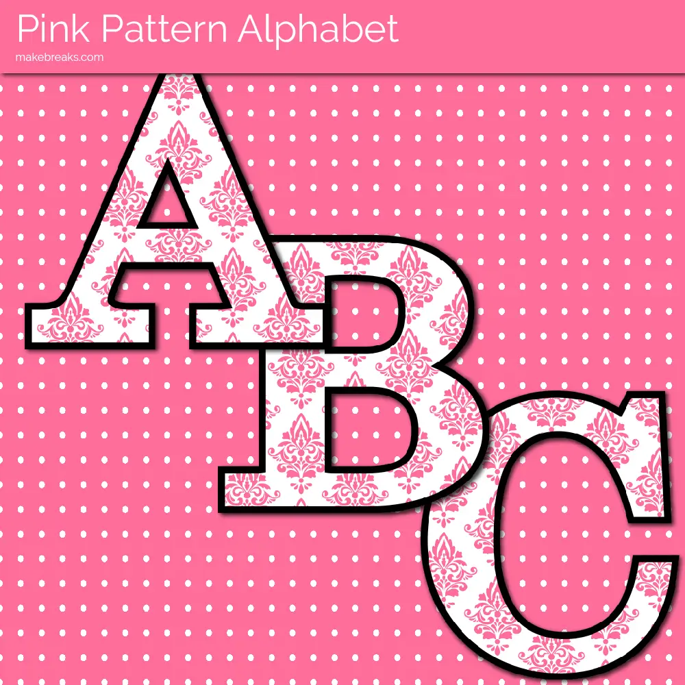 Pink Pattern Free Printable Letters