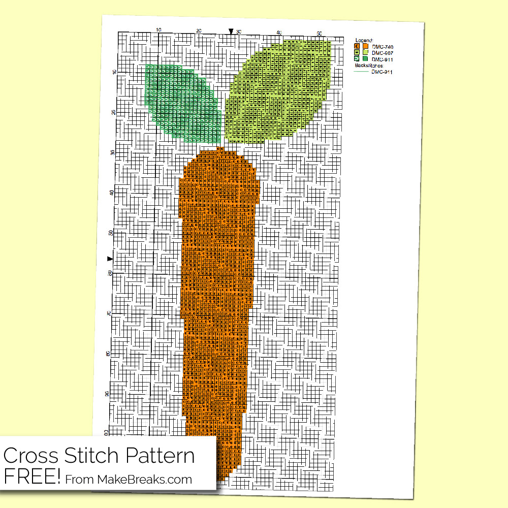 Free Cross Stitch Card – Carrot