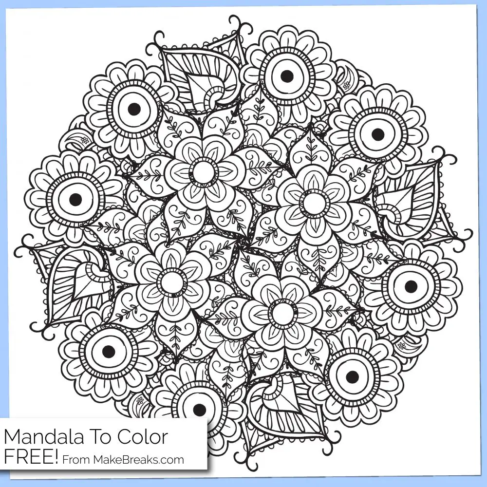 Free Printable Mandala Coloring Page 20   Make Breaks