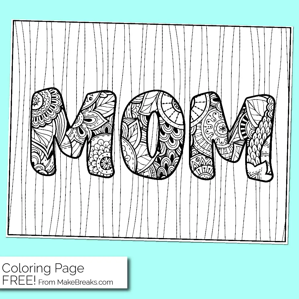 Free Mom Coloring Page