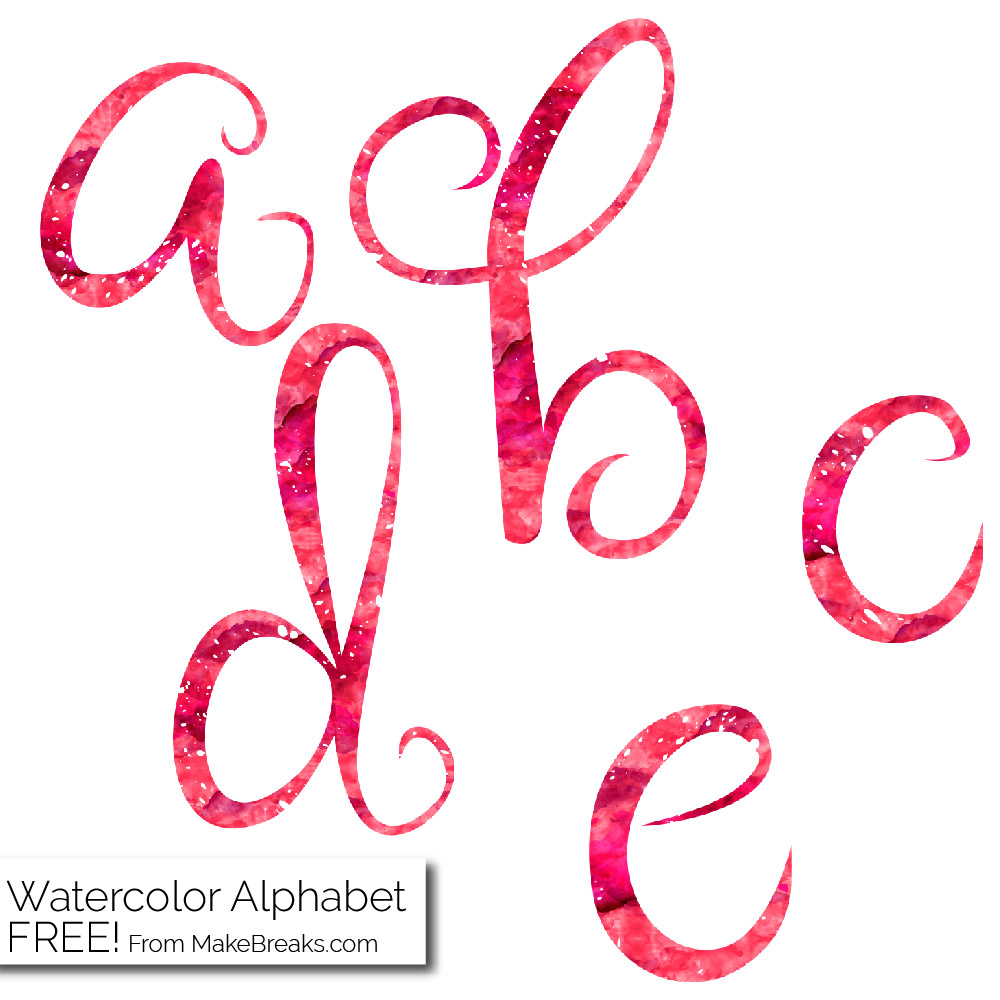 Red Watercolor Free Printable Letters