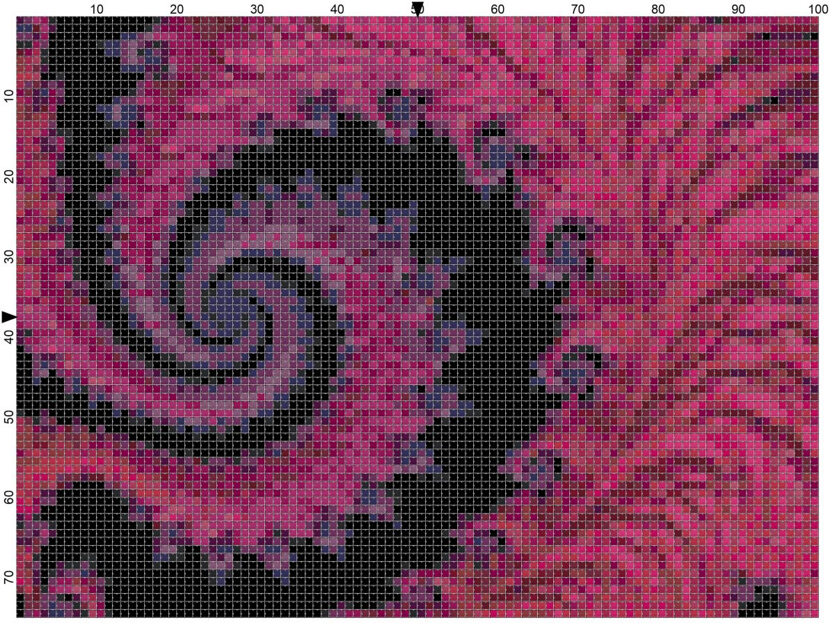 Free Fractal Cross Stitch Chart – Pink Pattern
