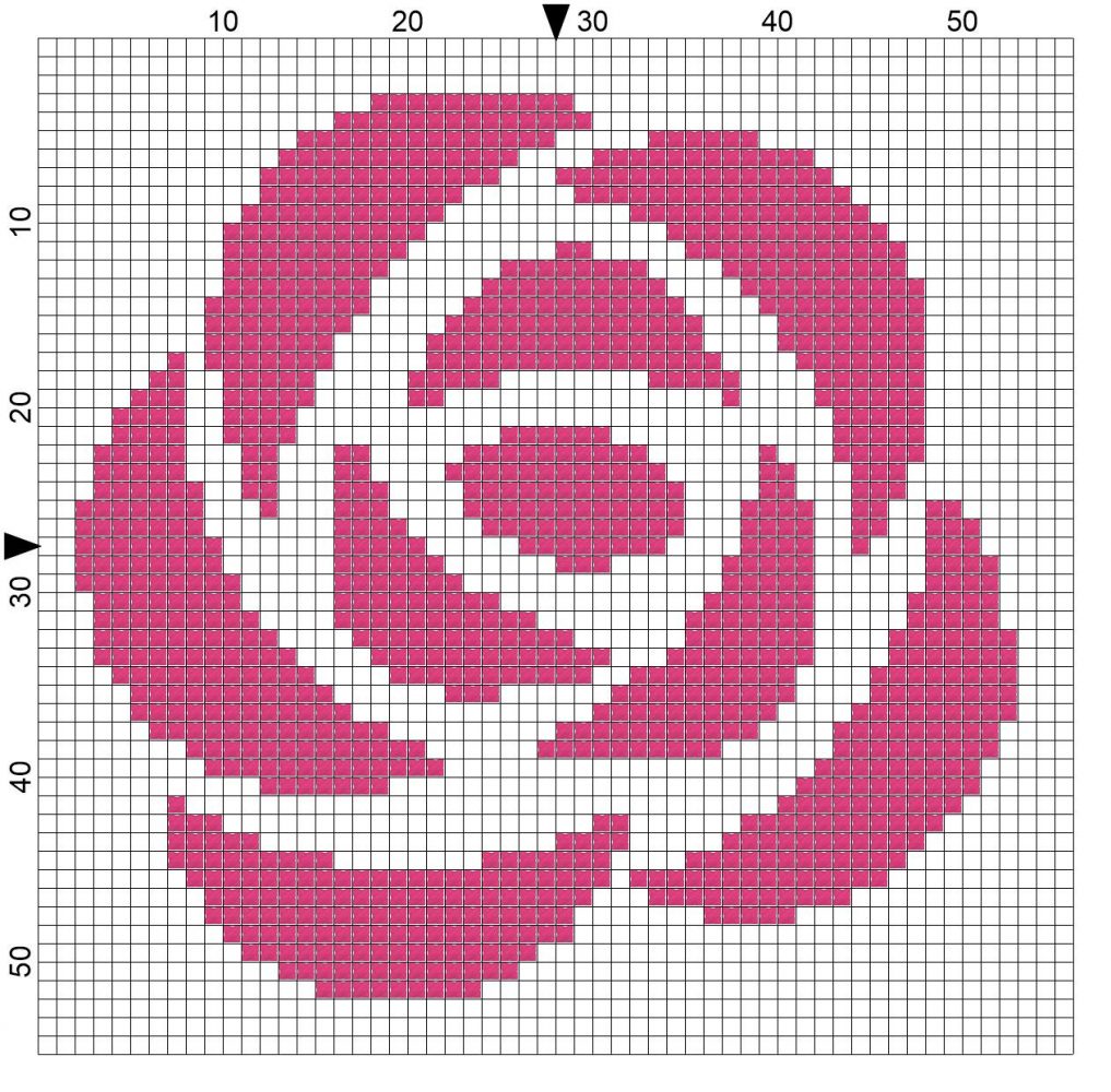 Free Cross Stitch Pattern – Rose Motif
