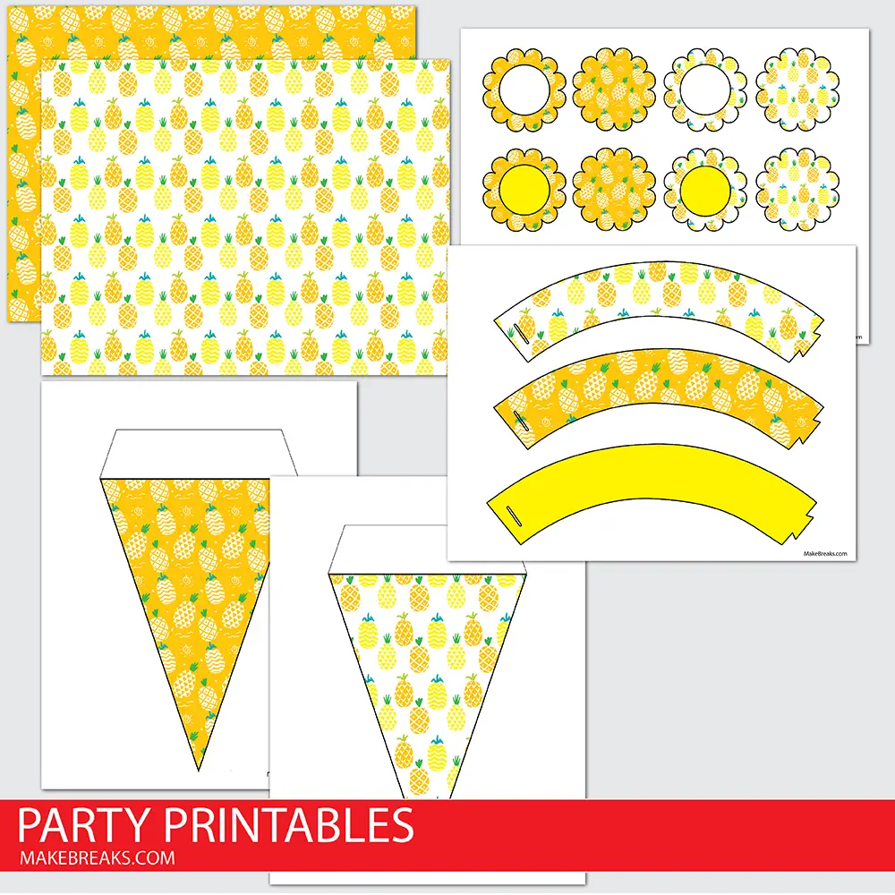 Free Pineapple Party Printables Set 2