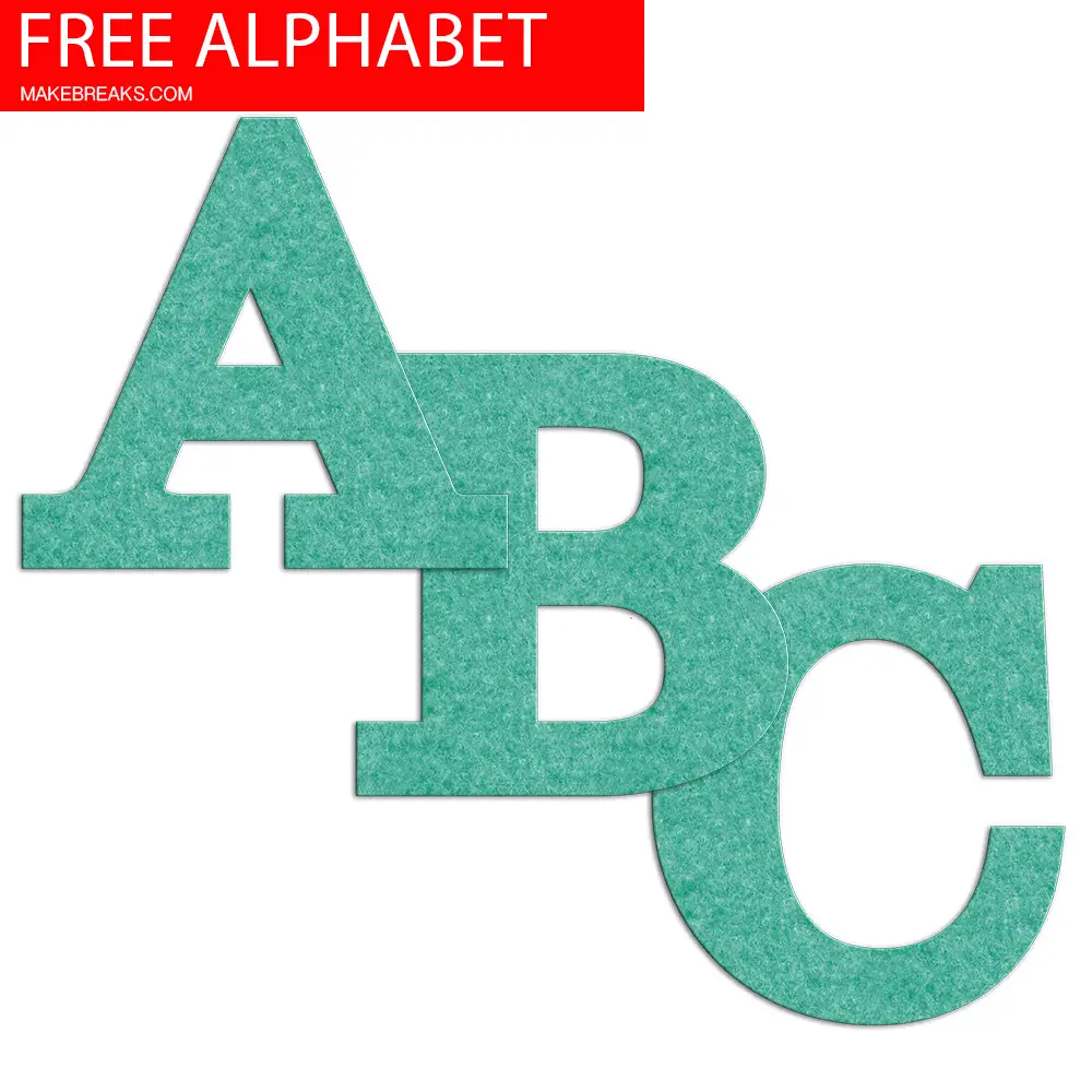 Turquoise Felt Effect Free Printable Alphabet