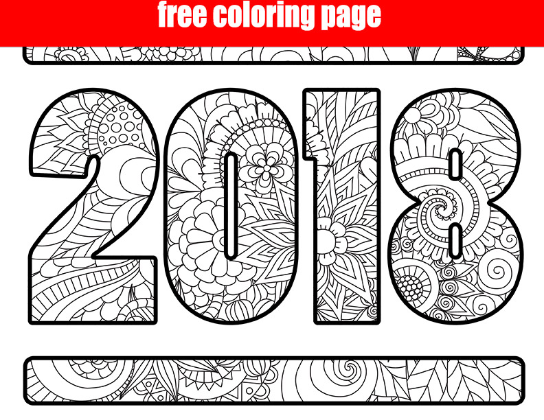 Free 2018 Coloring Page