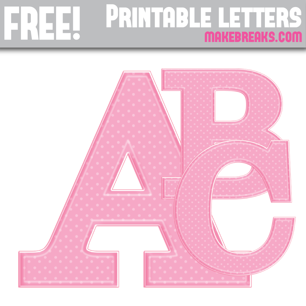 Pink Polka Dot Free Printable Alphabet