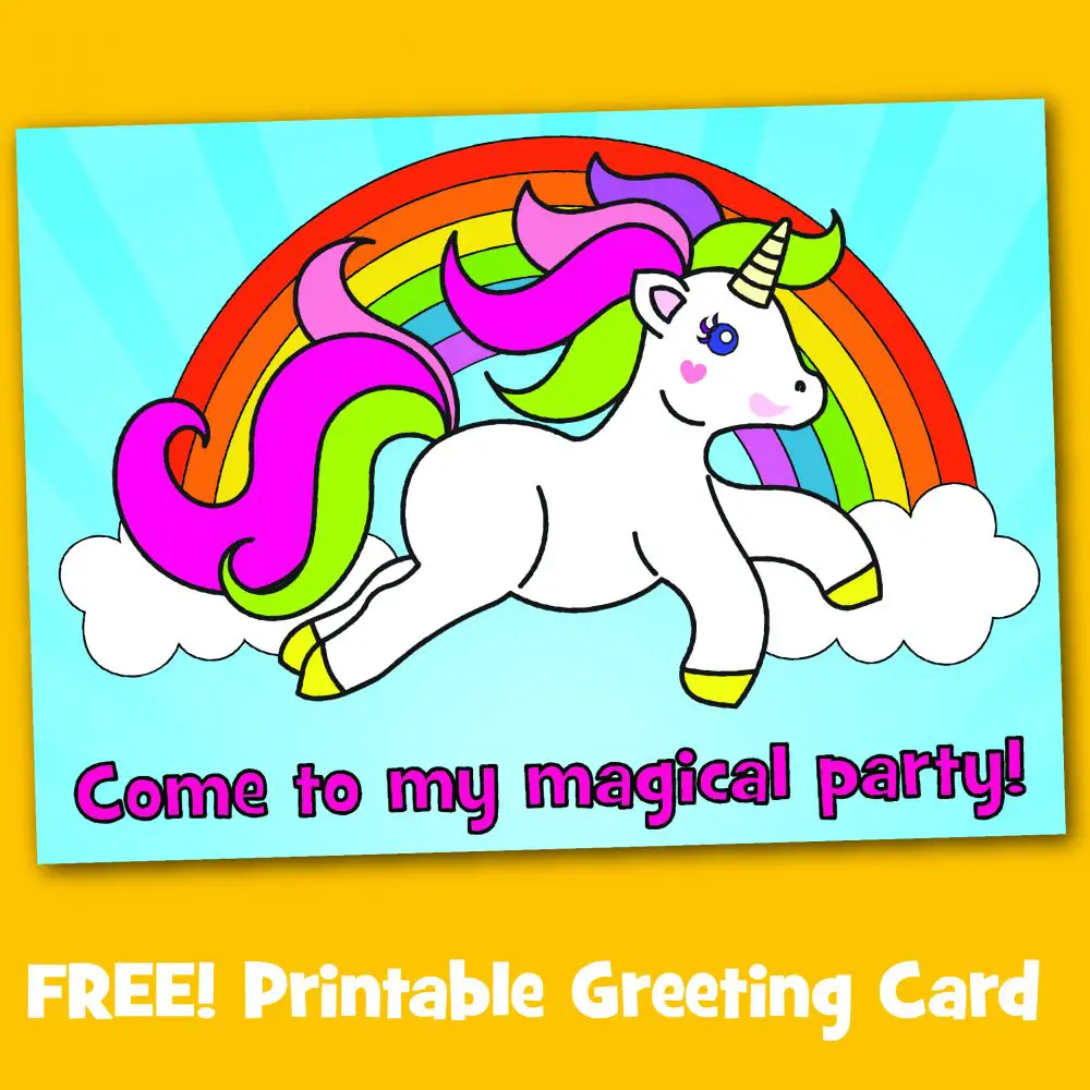 Free Printable Unicorn Magical Birthday Party Invitation