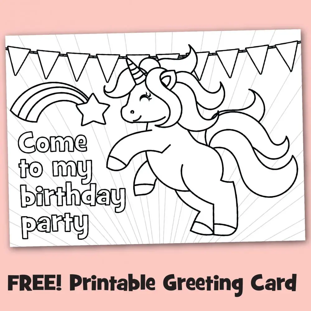 Free Printable Black & White Birthday Party Invitations To Color