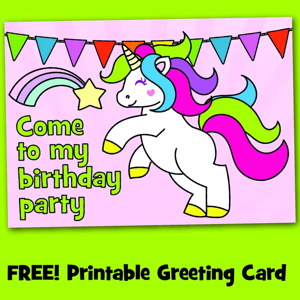 Free Printable Unicorn Birthday Party Invitations