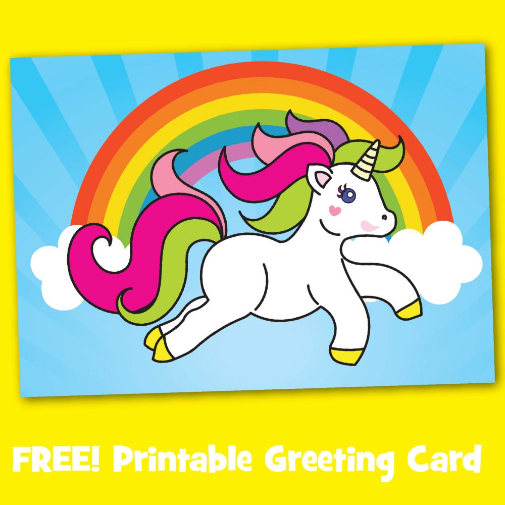 Free Printable Unicorn Greeting Card 2