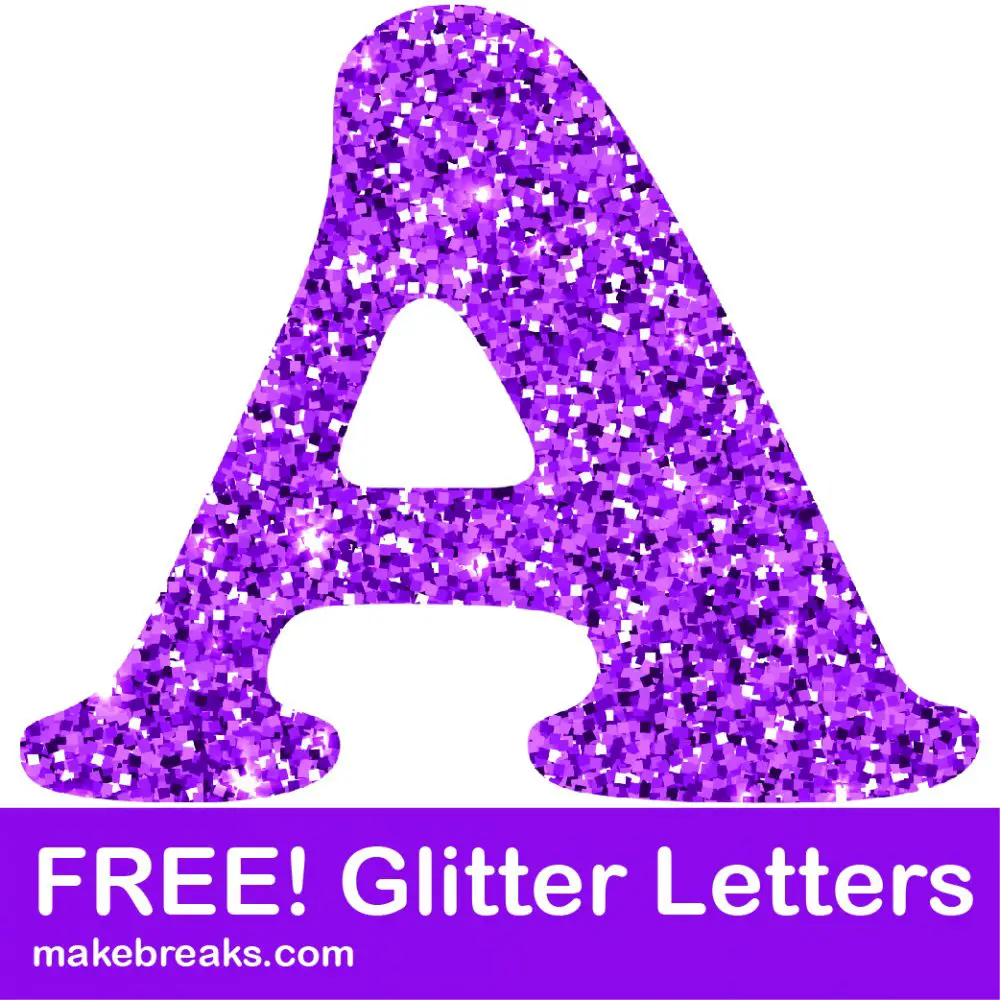 Free purple glitter letters to download