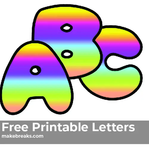Rainbow Free Printable Alphabet