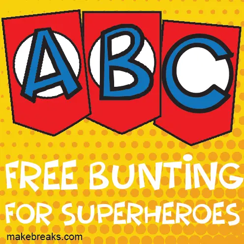 Superhero Alphabet Bunting Template