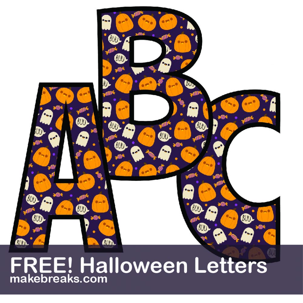 Halloween Free Printable Alphabet – Purple & Orange