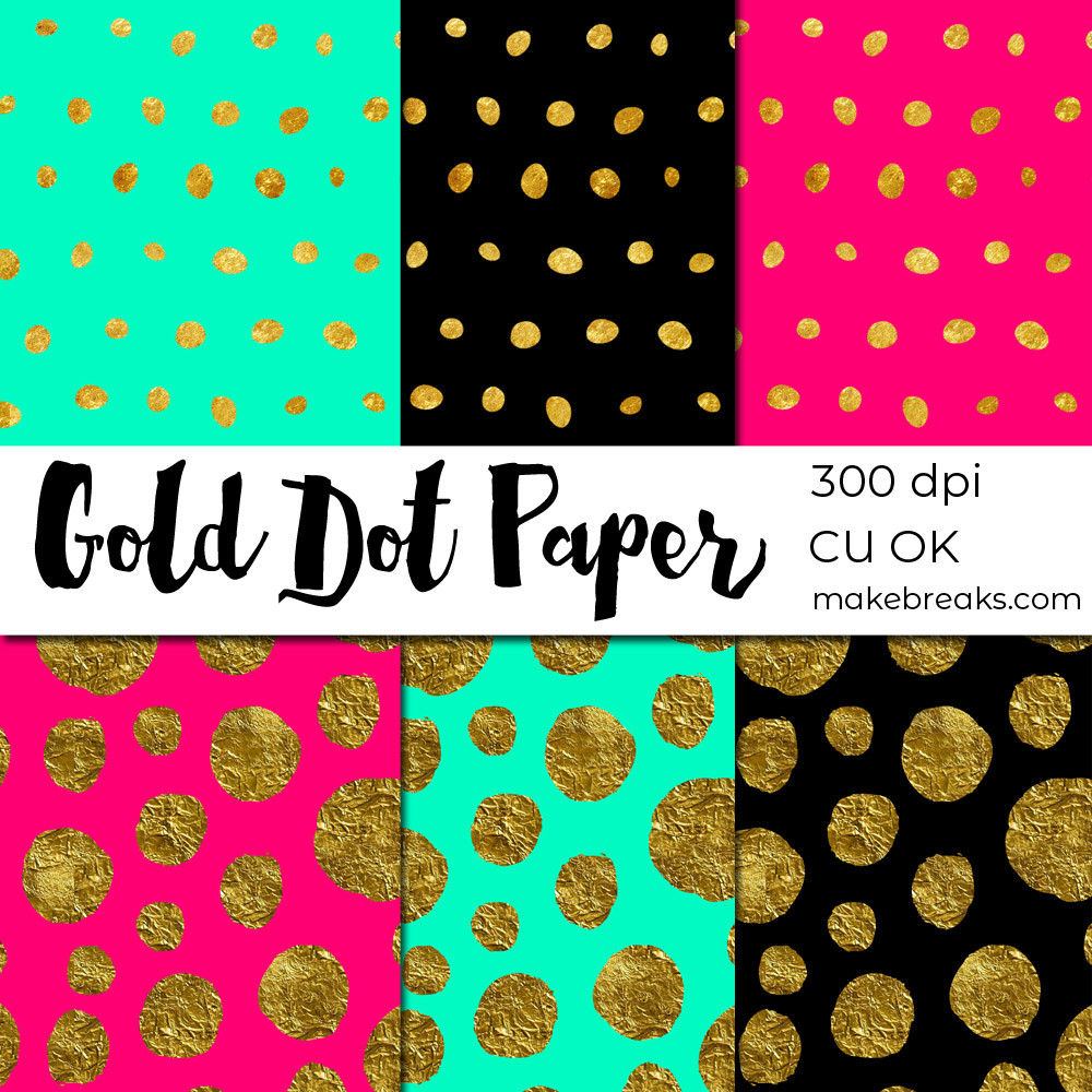 Free gold dot digital paper to download in contemporary colors
