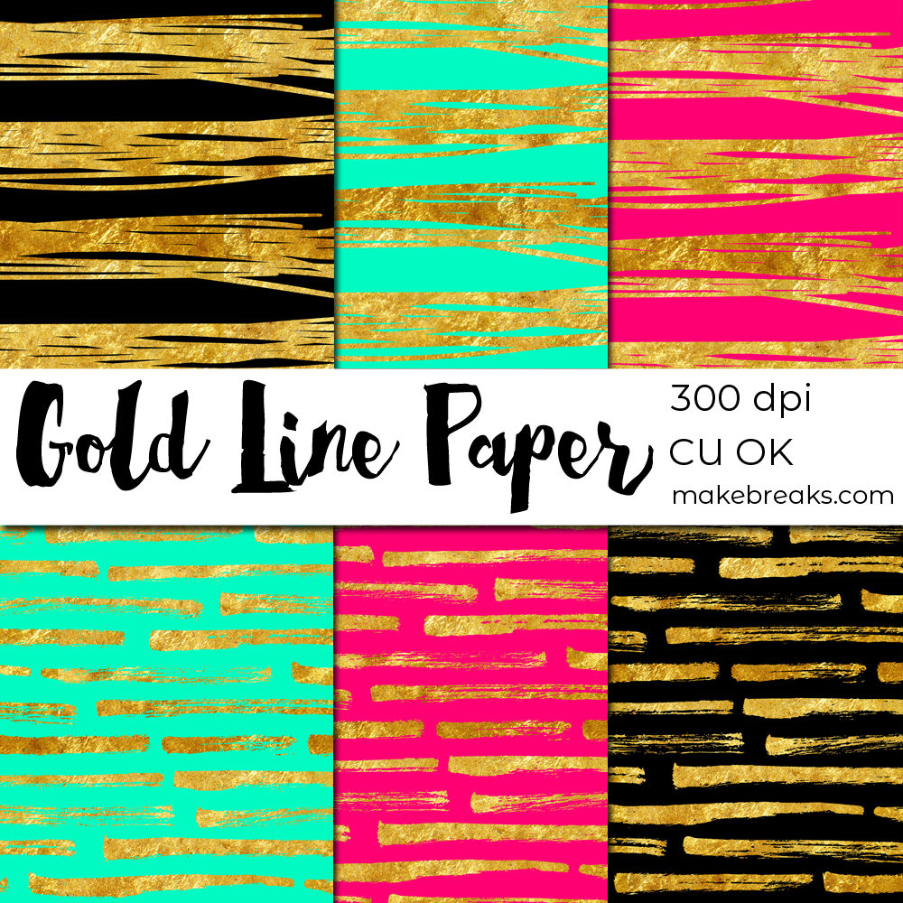 FREE Gold Foil Stripe Digital Paper Download