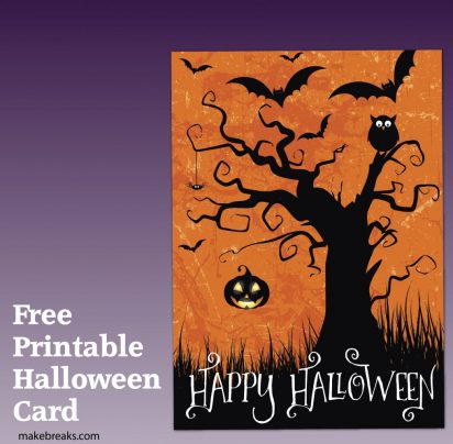 Free Printable Happy Halloween Card or Party Invitation - Make Breaks