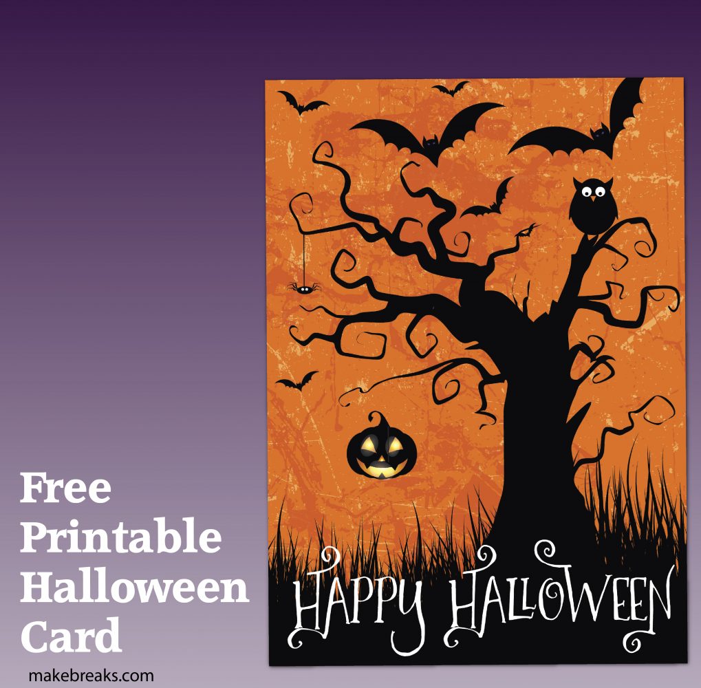 Free Printable Happy Halloween Card or Party Invitation