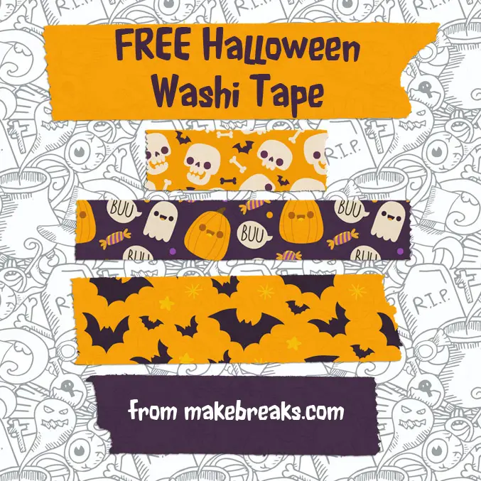 Halloween Digital Washi Tape for Digital Planners