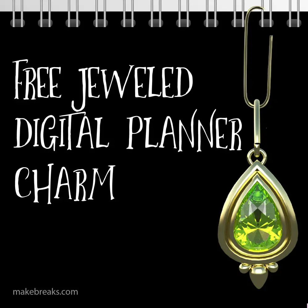 Free Peridot Digital Planner Paperclip Charm