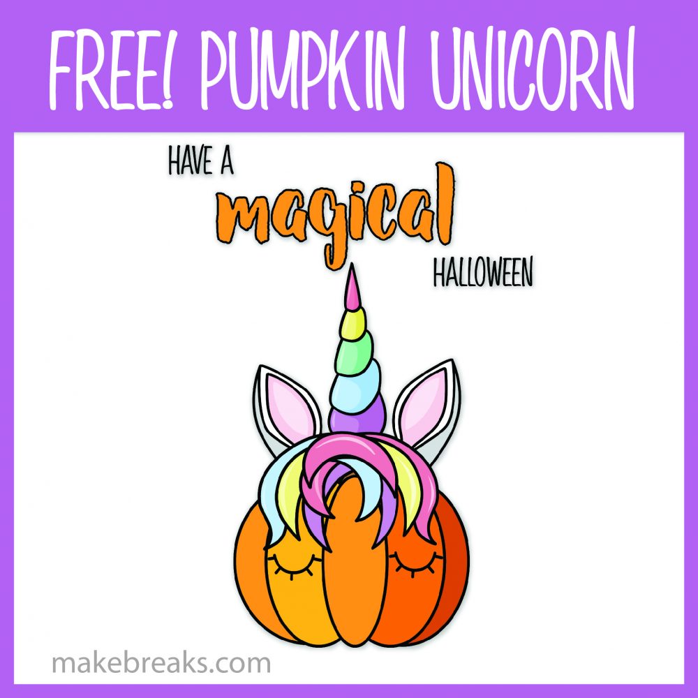 Free Unicorn Pumpkin Magical Halloween Printable Poster