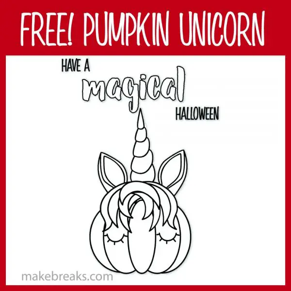 Free Pumpkin Unicorn Magical Coloring Page - Make Breaks