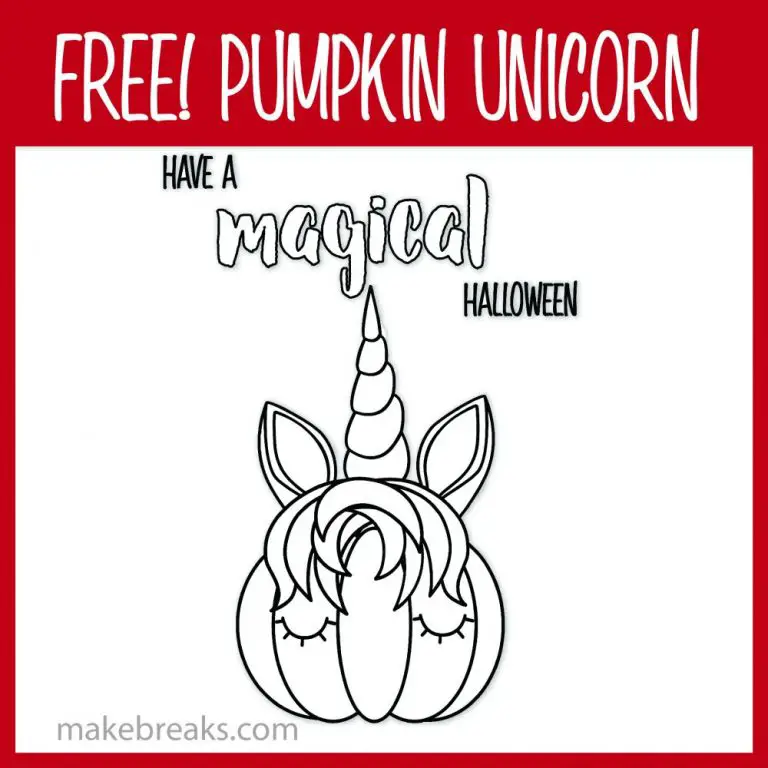 Free Pumpkin Unicorn Magical Coloring Page - Make Breaks