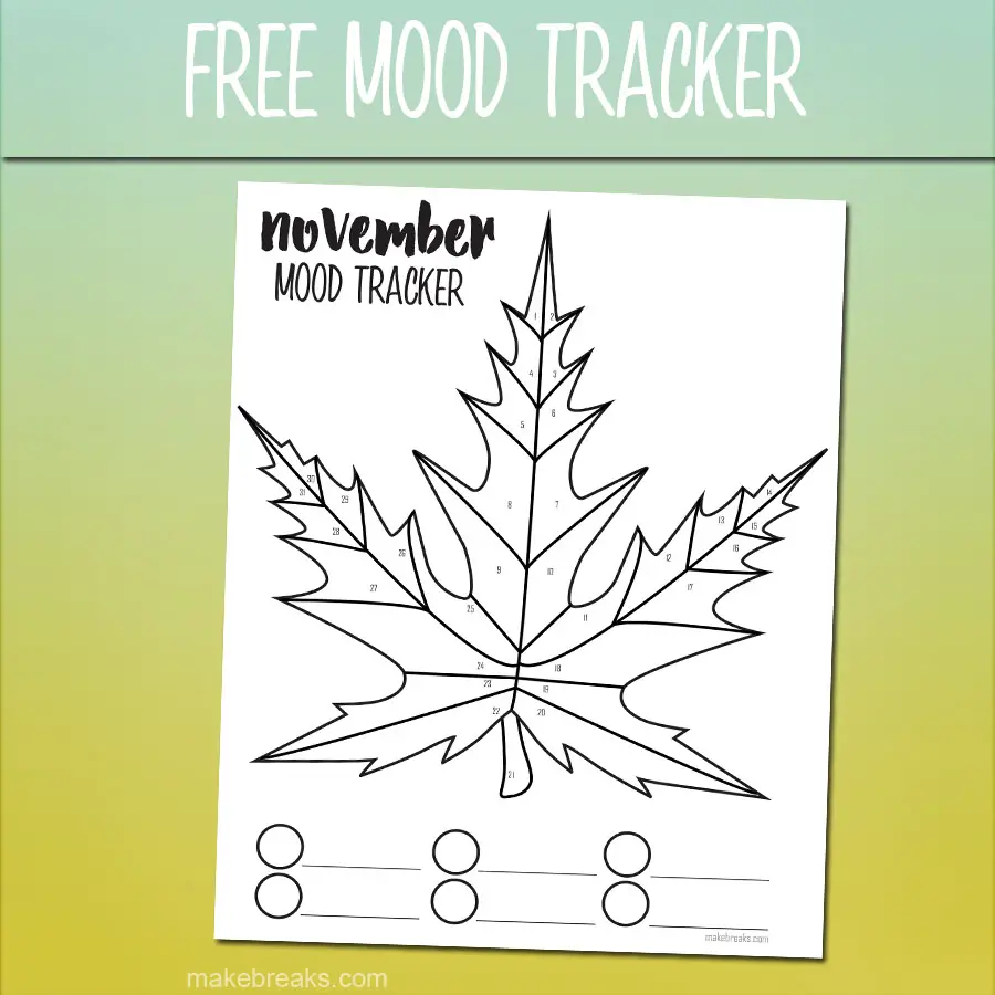 Free November Mood Tracker Tracking Page – Leaf
