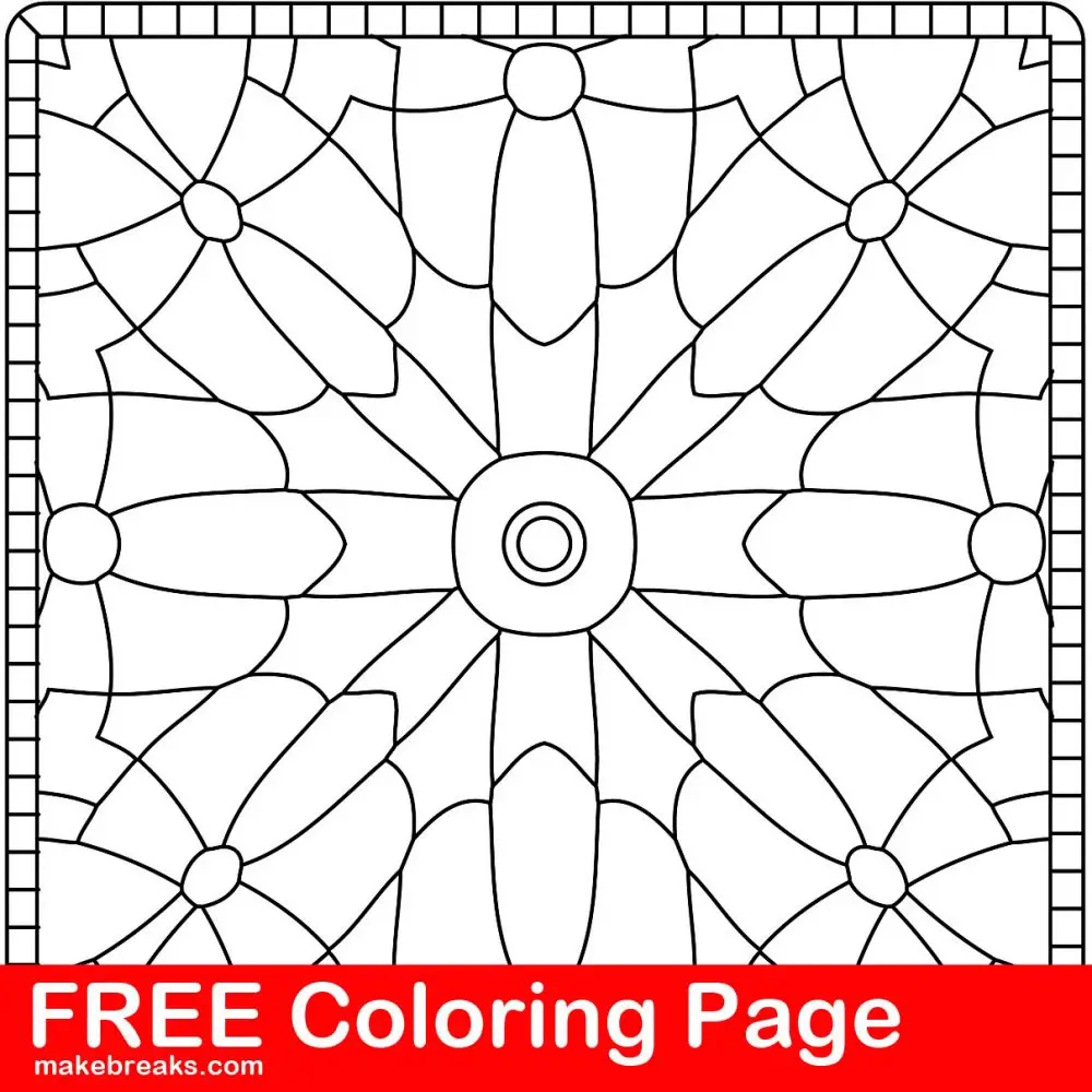 Free Coloring Page – Pattern Tile 2