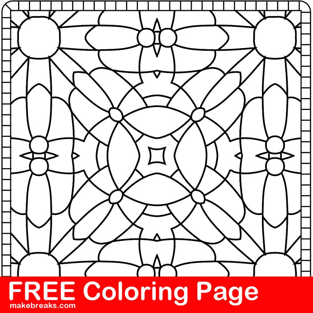 Free Coloring Page – Pattern Tile 3