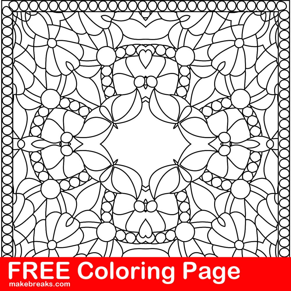 Free Coloring Page – Pattern Tile 4