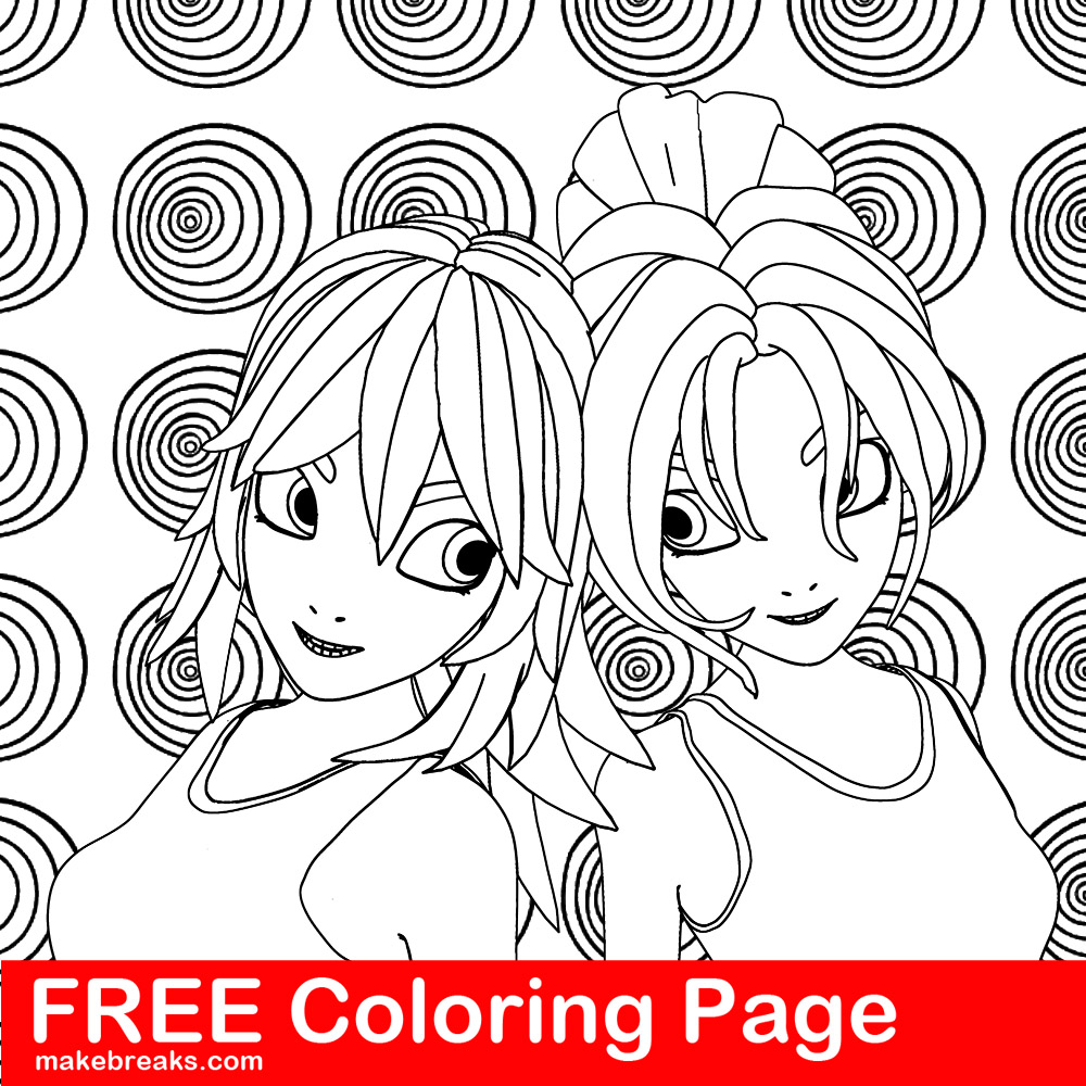 Free Coloring Page – Two Friends