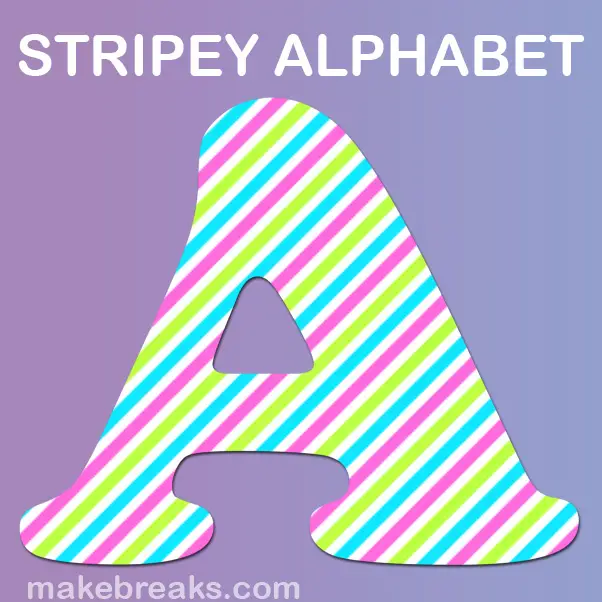 Stripe Pastel Free Printable Alphabet
