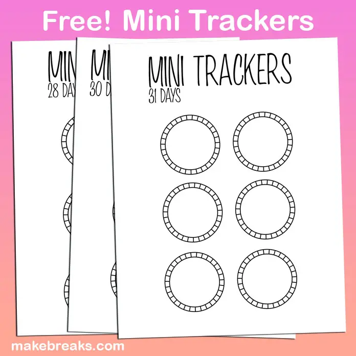 Free Bullet Journal Mini Trackers To Cut and Stick