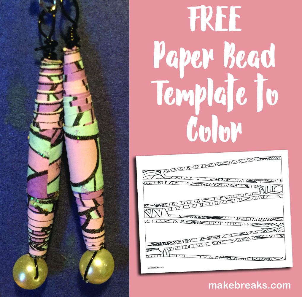 Free Paper Bead Template Coloring Page