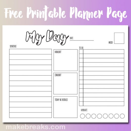 Free Planner Printables Archives - Page 2 of 4 - Make Breaks