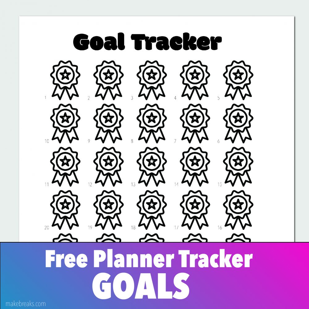 Free Goal Tracker for Bullet Journals and Planners