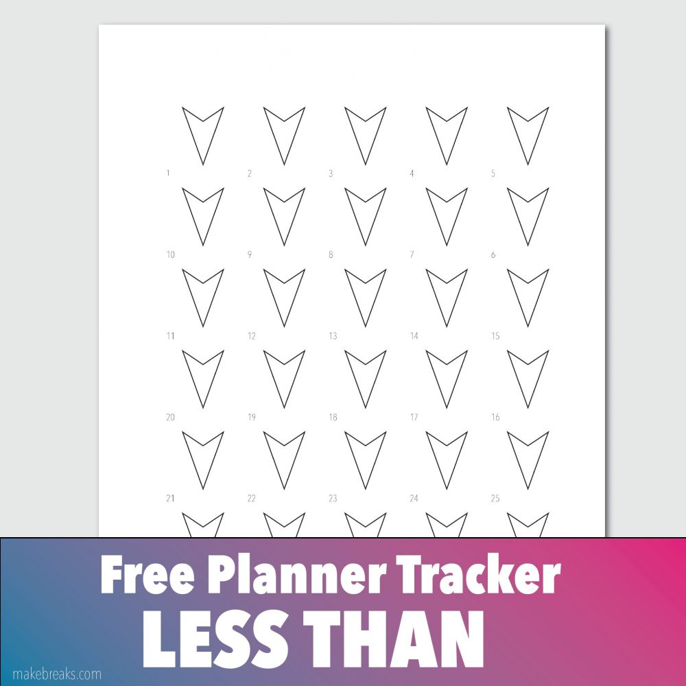 Free General ‘Less Than’ Tracker for Bullet Journals and Planners