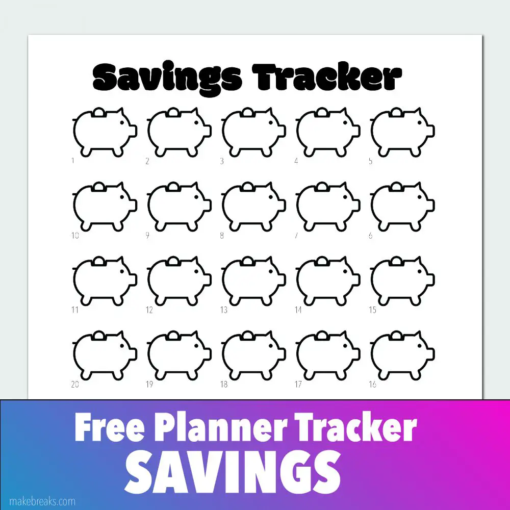Free Savings Tracker for Bullet Journals and Planners