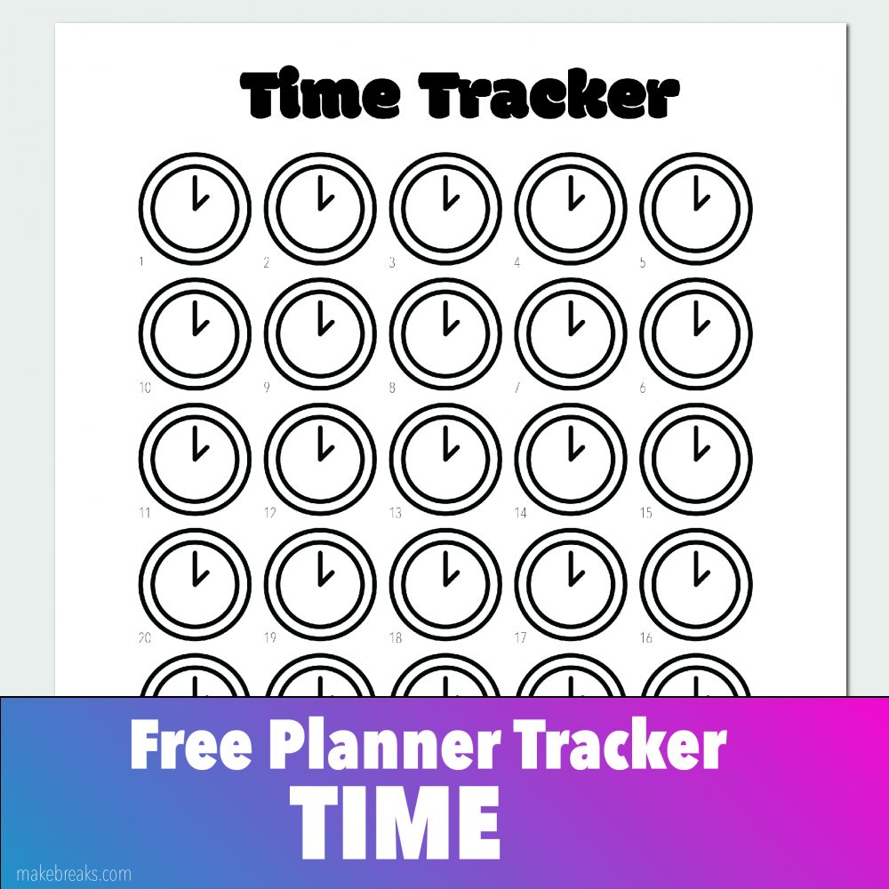 Free Time Tracker for Bullet Journals and Planners