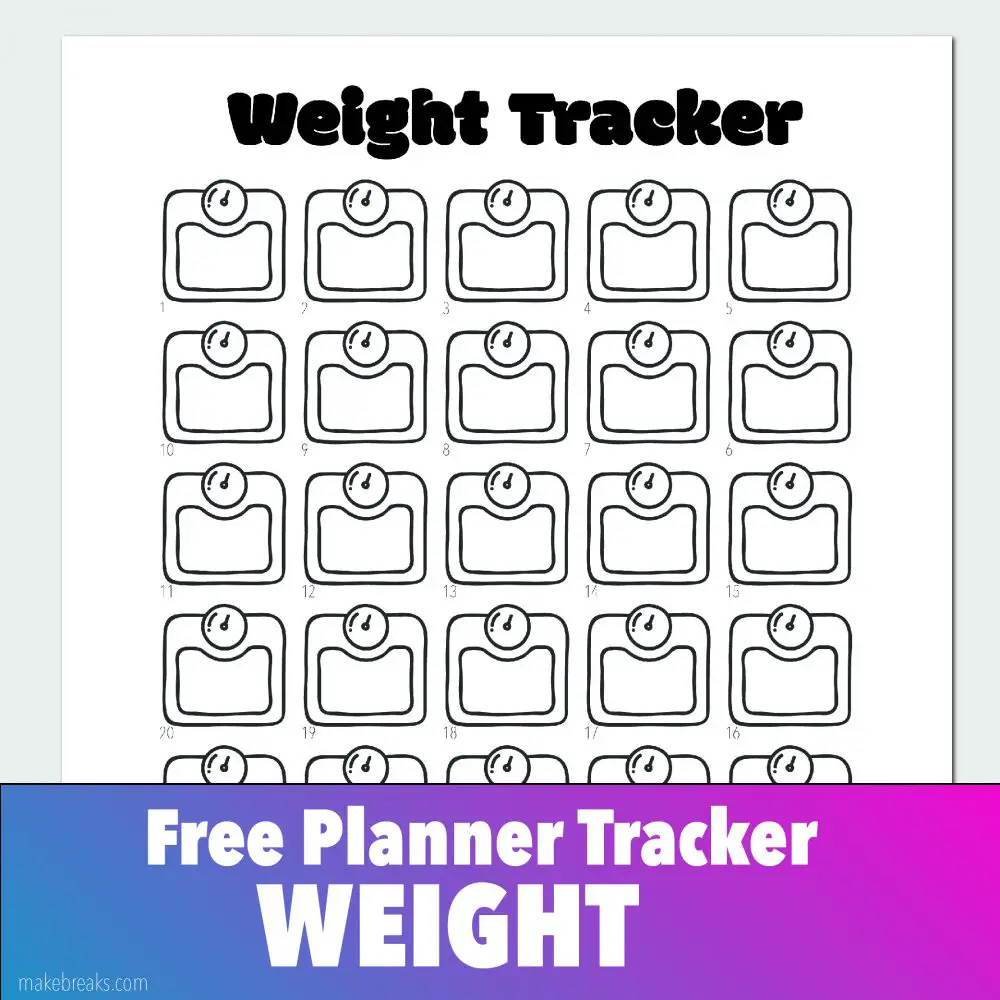 Free Weight Tracker for Bullet Journals and Planners